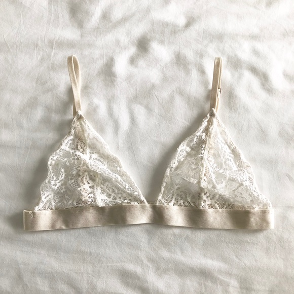 Nordstrom Other - Nordstrom White lace bralette with cream band
